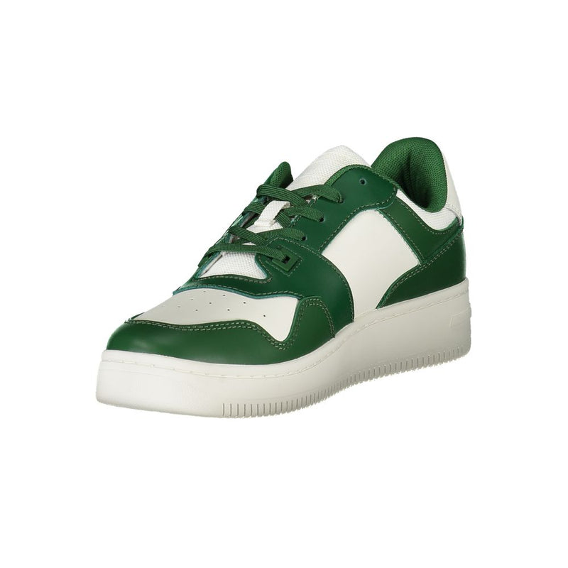 Tommy Hilfiger Green Leather Men Sneaker - Stylish Comfort