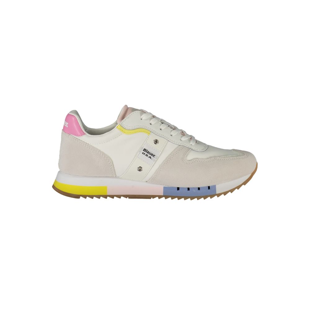 Blauer White Leather Women Sneaker - Stylish & Comfortable