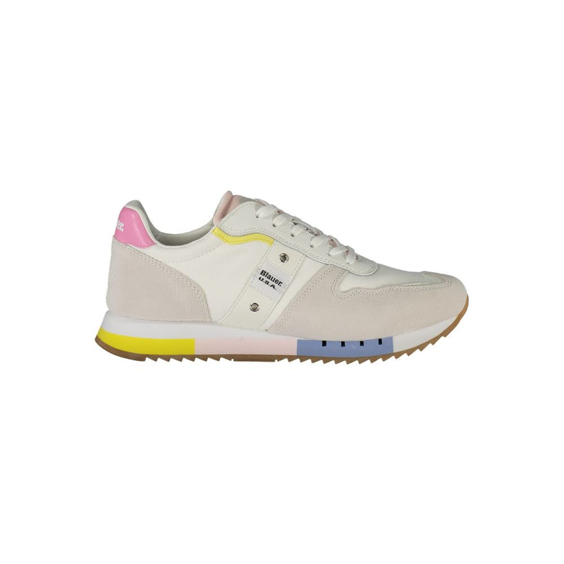 Blauer White Leather Women Sneaker - Stylish & Comfortable