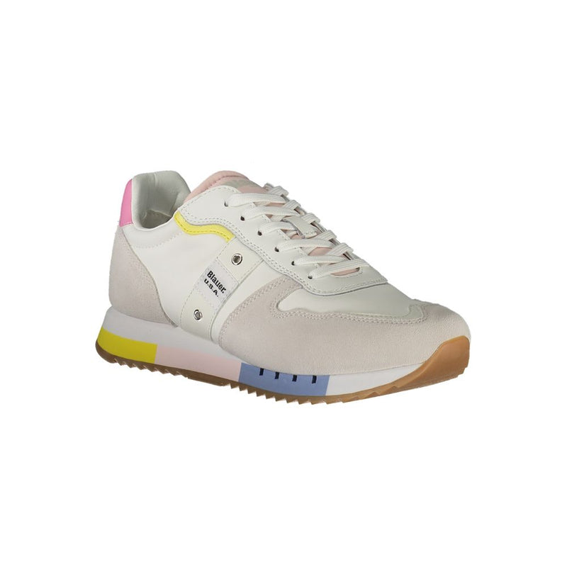 Blauer White Leather Women Sneaker - Stylish & Comfortable