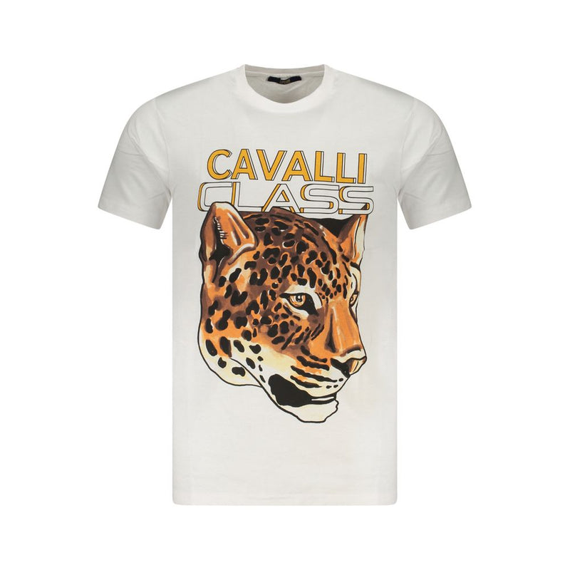 T-shirt homme en coton blanc Cavalli Class