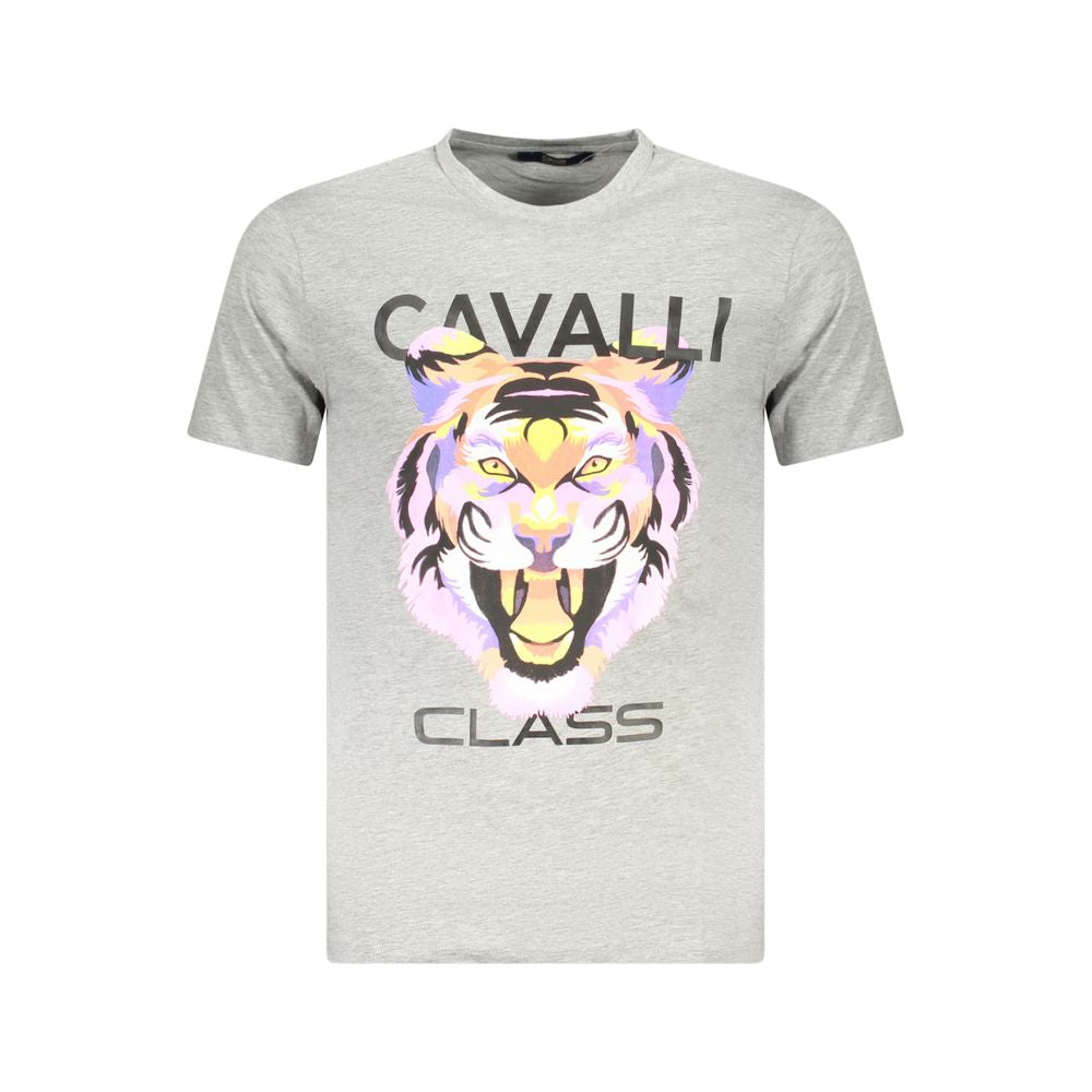 T-shirt homme en coton brun Cavalli Class