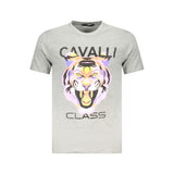 T-shirt homme en coton brun Cavalli Class
