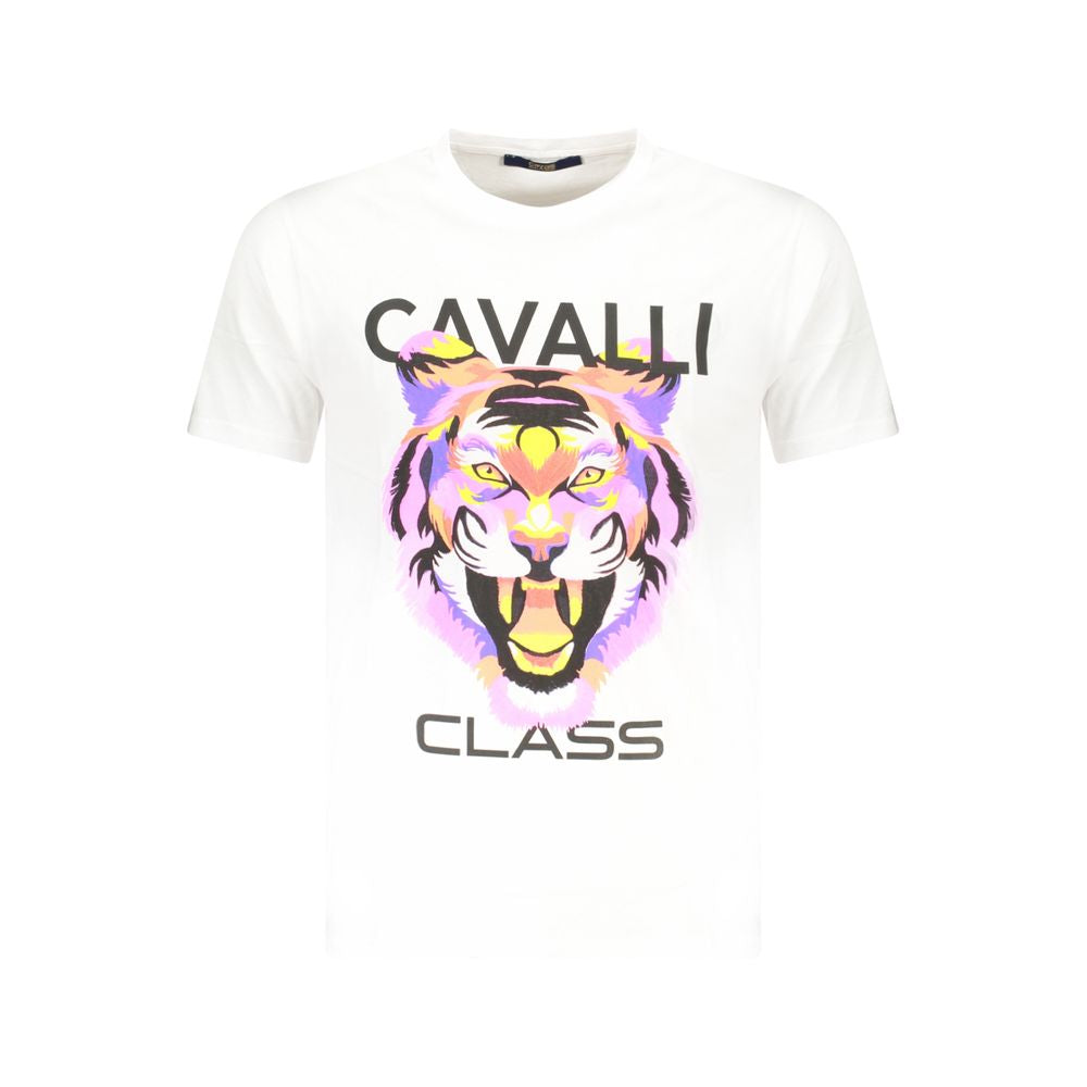 T-shirt homme en coton blanc Cavalli Class