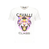 T-shirt homme en coton blanc Cavalli Class