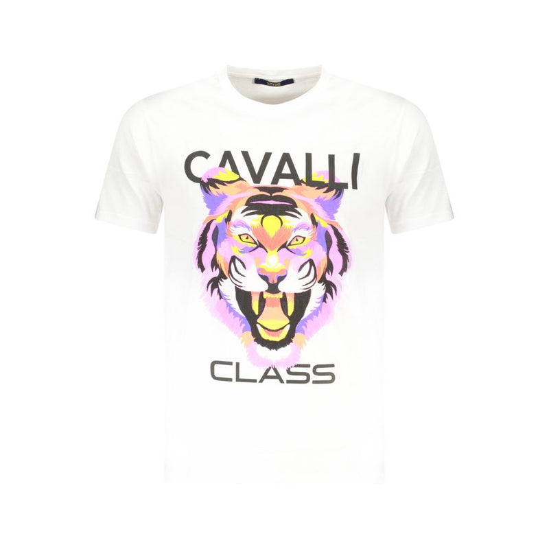 T-shirt homme en coton blanc Cavalli Class