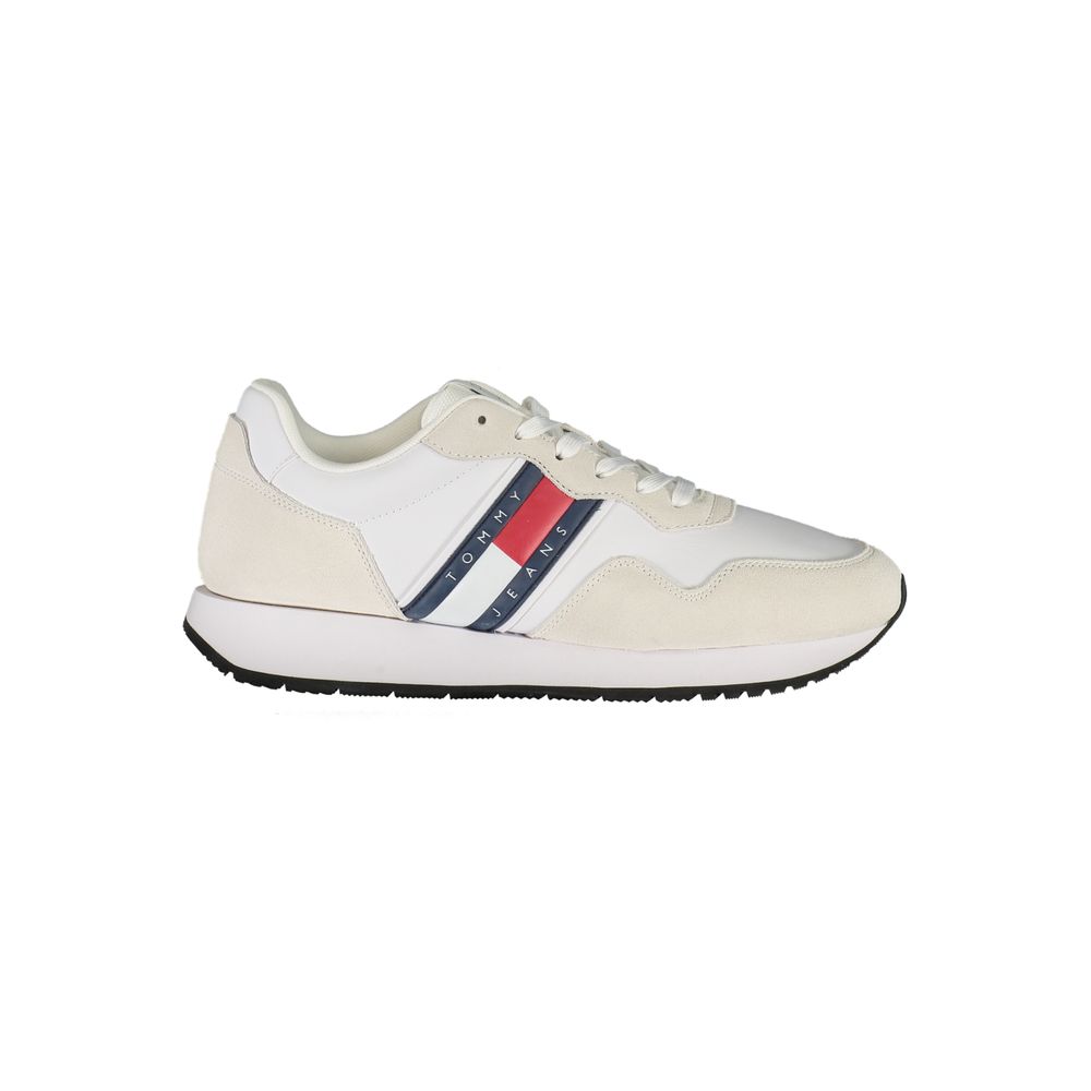 Tommy Hilfiger White Leather Men Sneaker - Stylish Comfort