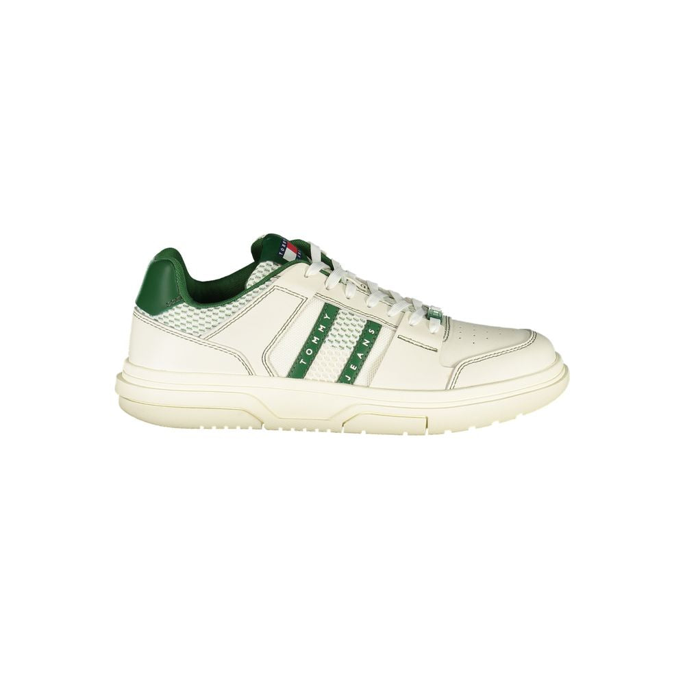 Tommy Hilfiger Green Leather Men Sneaker - All-Day Comfort