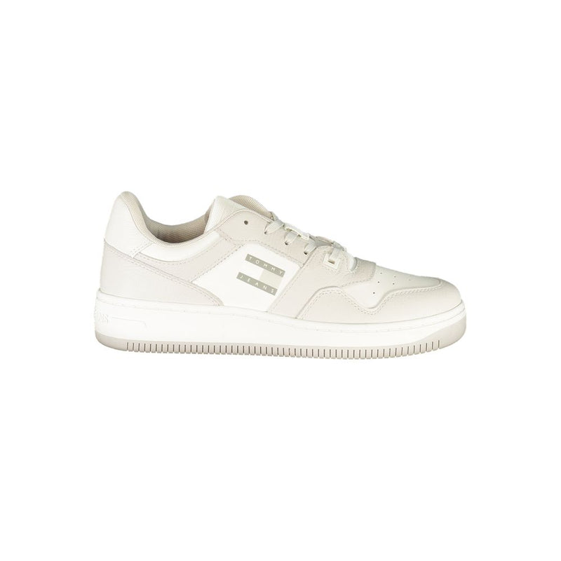 Tommy Hilfiger White Leather Men Sneaker - Sporty & Chic