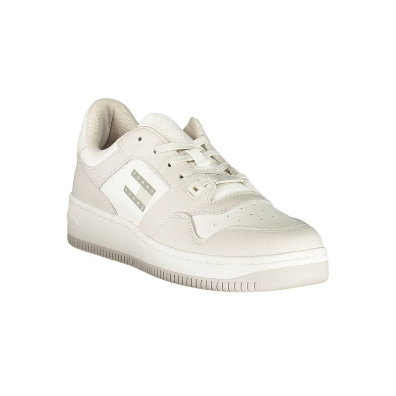 Tommy Hilfiger White Leather Men Sneaker - Sporty & Chic