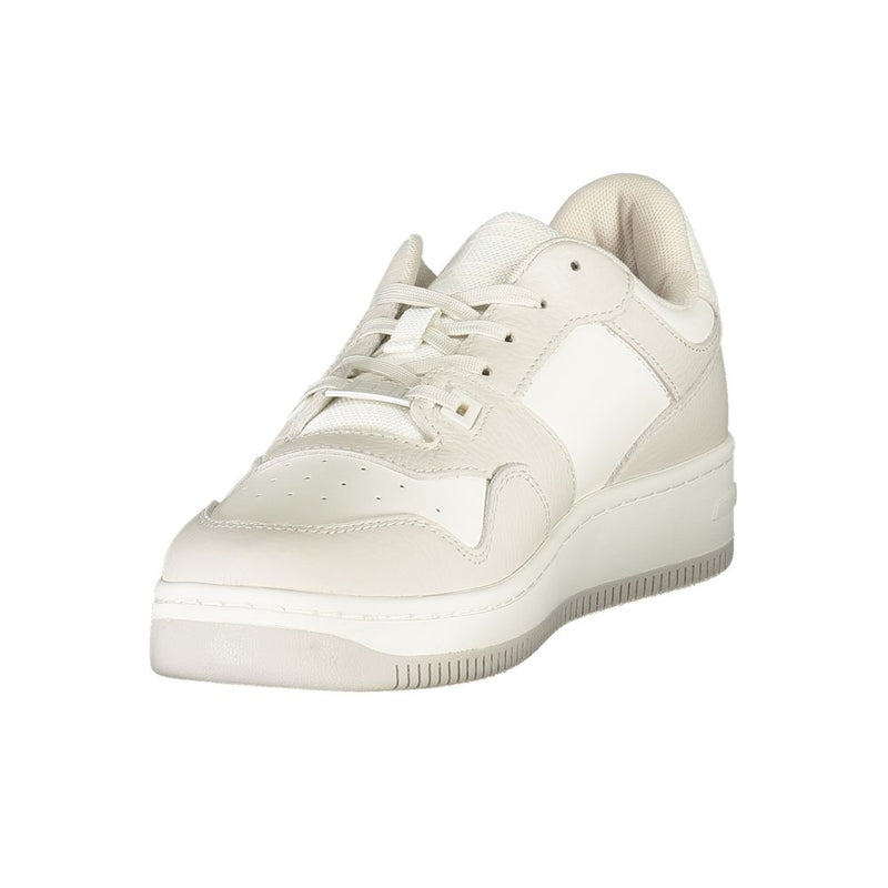 Tommy Hilfiger White Leather Men Sneaker - Sporty & Chic