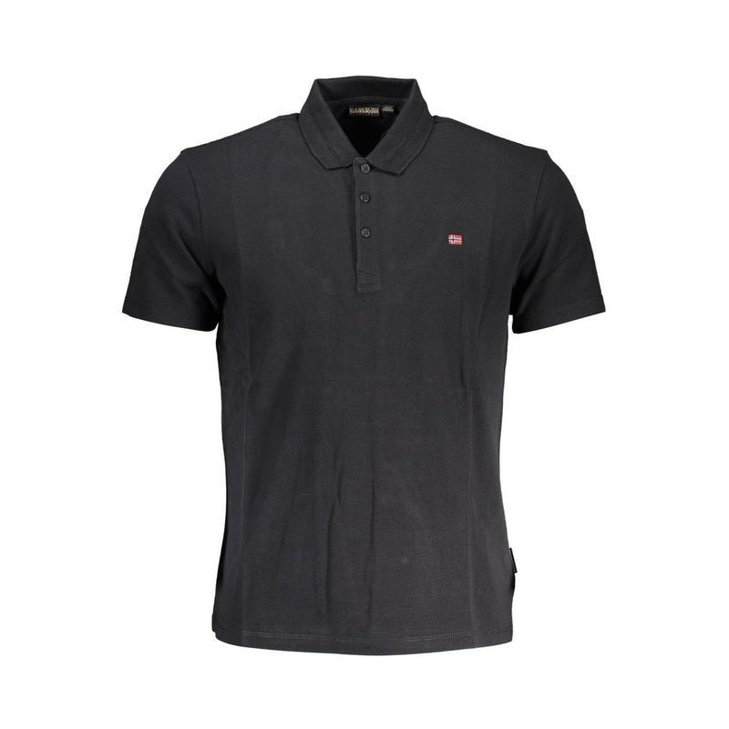 Polo homme en coton noir Napapijri