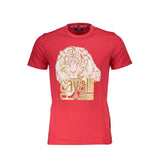 T-shirt homme en coton rouge Cavalli Class