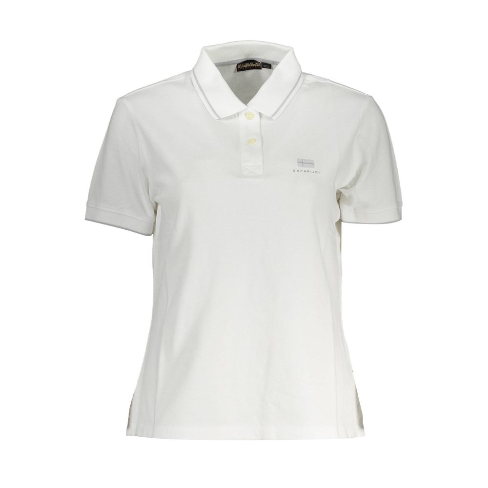 Napapijri White Cotton Women Polo Shirt - Élégance et Confort