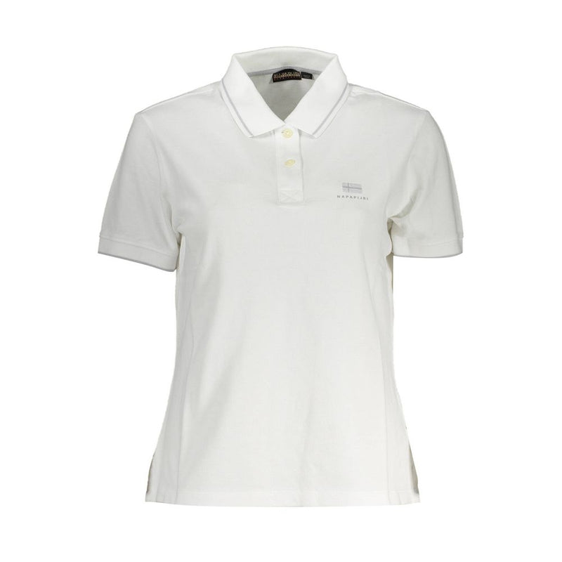 Napapijri White Cotton Women Polo Shirt - Stylish & Comfortable