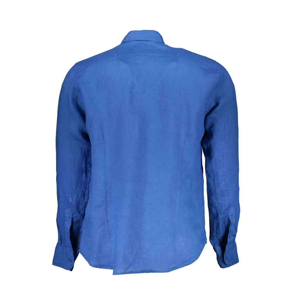Chemise homme en lin bleu La Martina