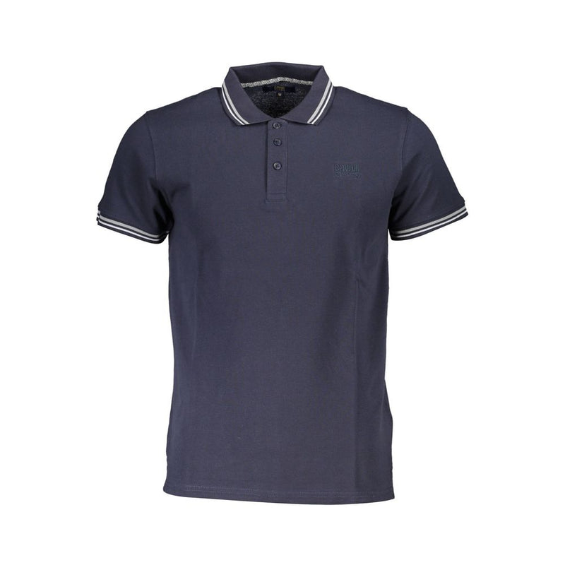 Polo homme en coton bleu Cavalli Class