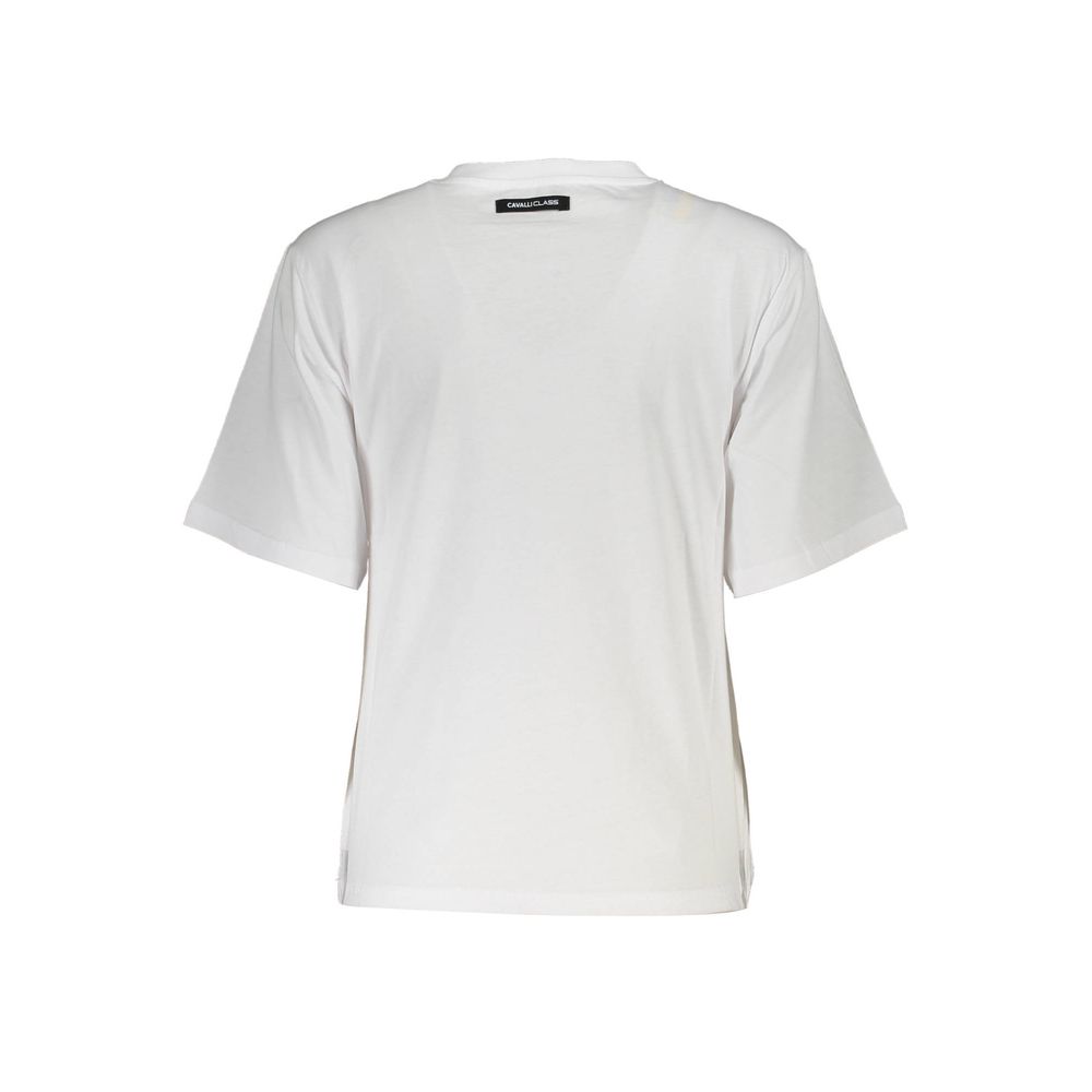 T-shirt blanc en coton pour femme de la marque Cavalli Class.