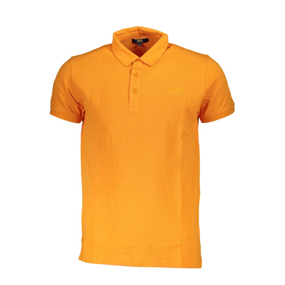 Polo homme en coton orange Cavalli Class