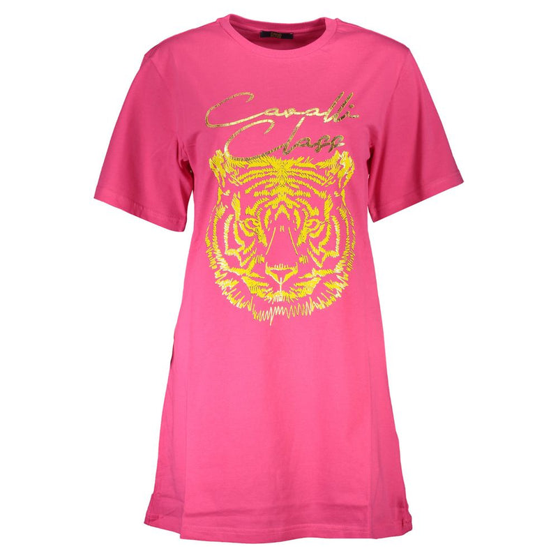 Cavalli Class T-shirt Femme en Coton Rose