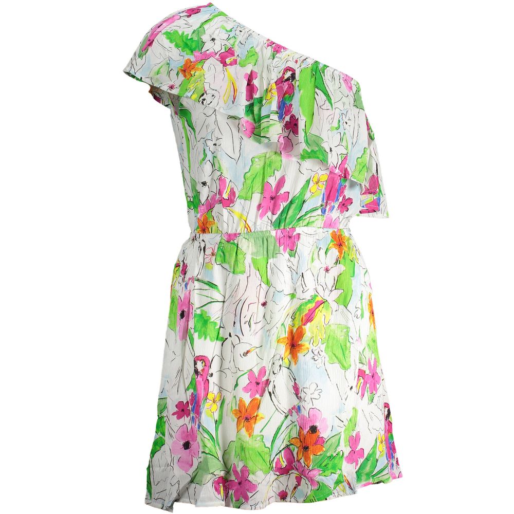 Robe Femme Desigual Blanche en Viscose - Design Une Épaule