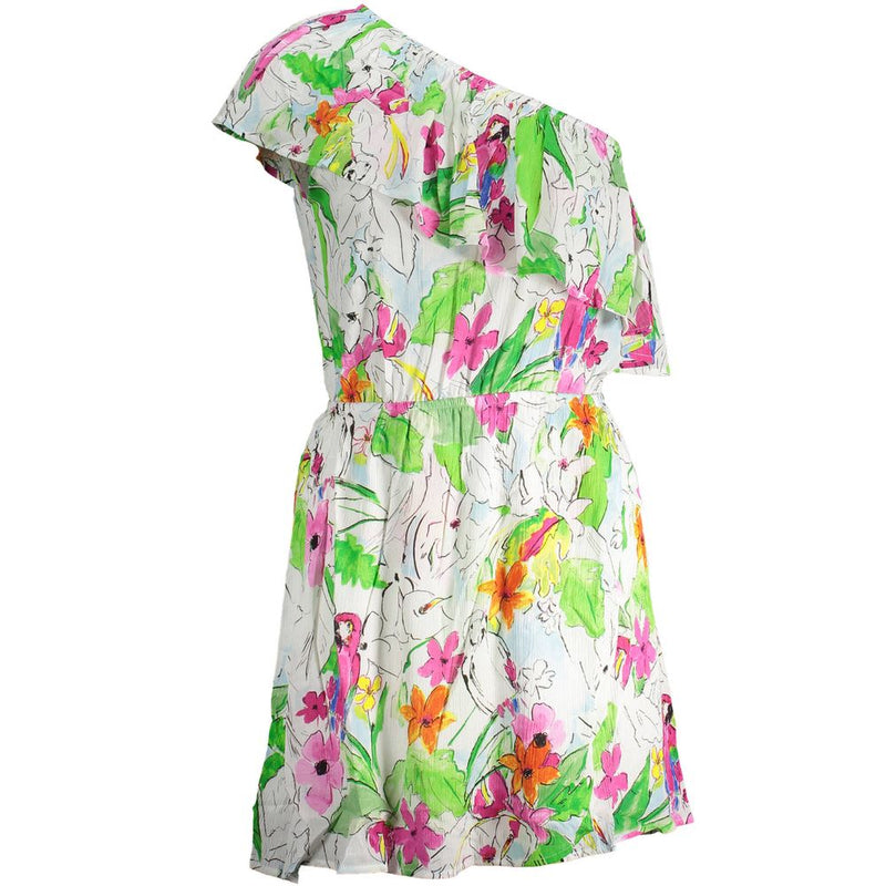 Desigual White Viscose Women Dress - One-Shoulder Design