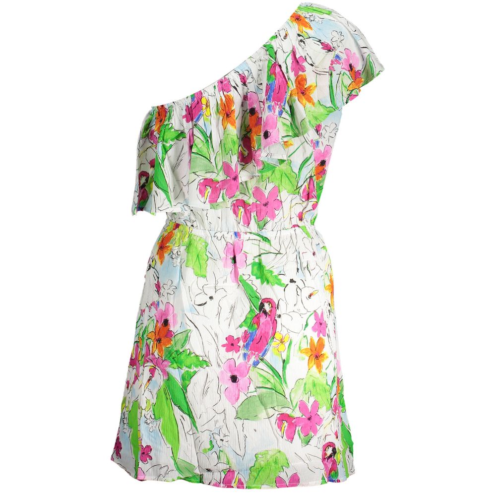 Robe Femme Desigual Blanche en Viscose - Design Une Épaule