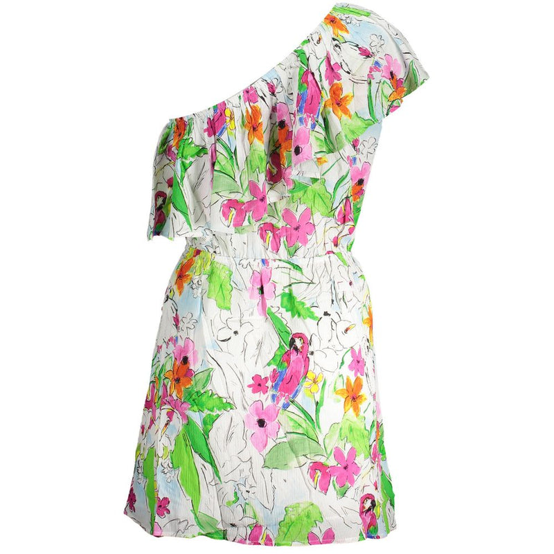 Desigual White Viscose Women Dress - One-Shoulder Design