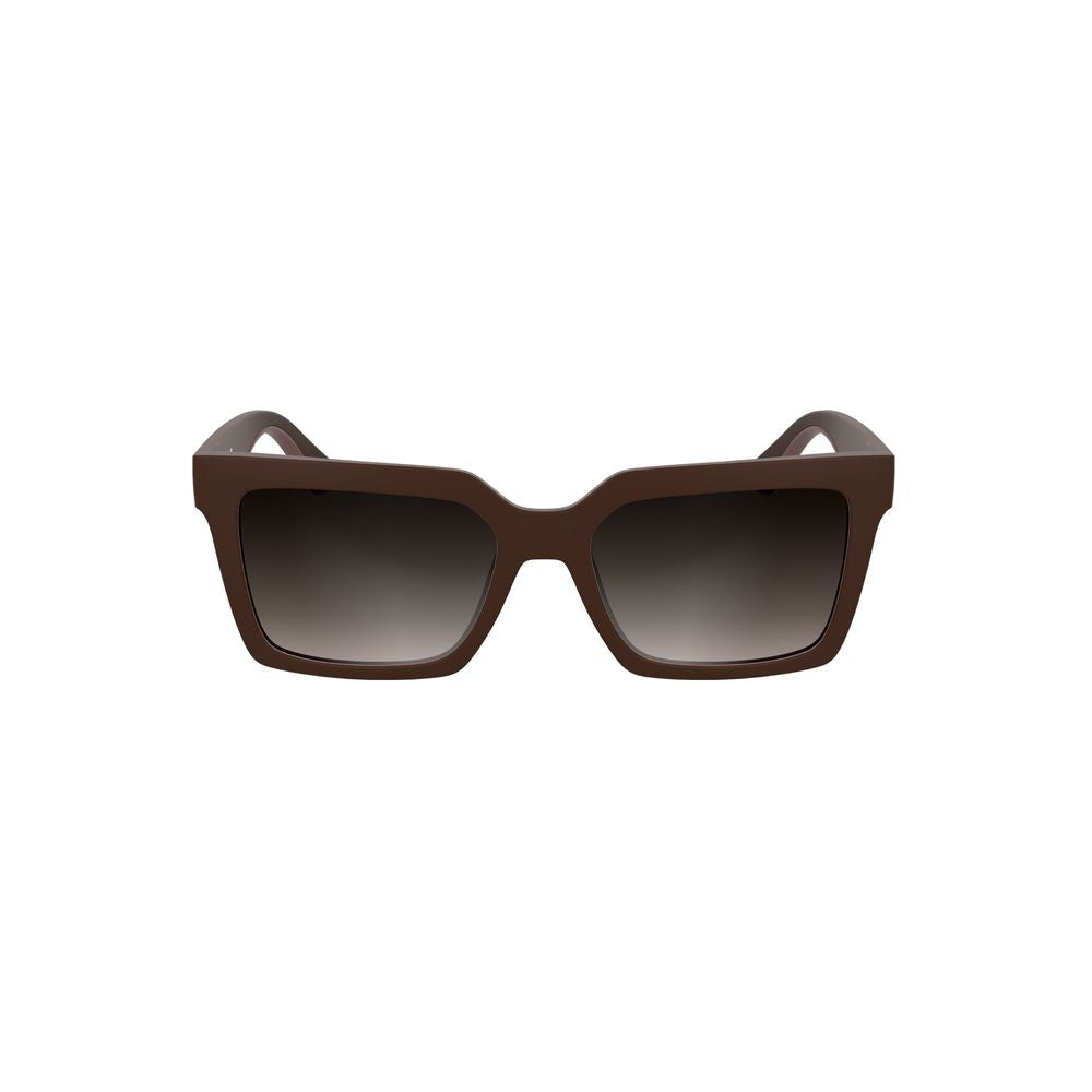 Lunettes de soleil pour femme Calvin Klein en tissu à base de matières biologiques, couleur rouge.