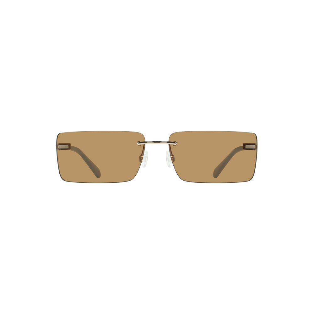 Lunettes de soleil Calvin Klein Beige Métal Femme - Protection UV Élégante
