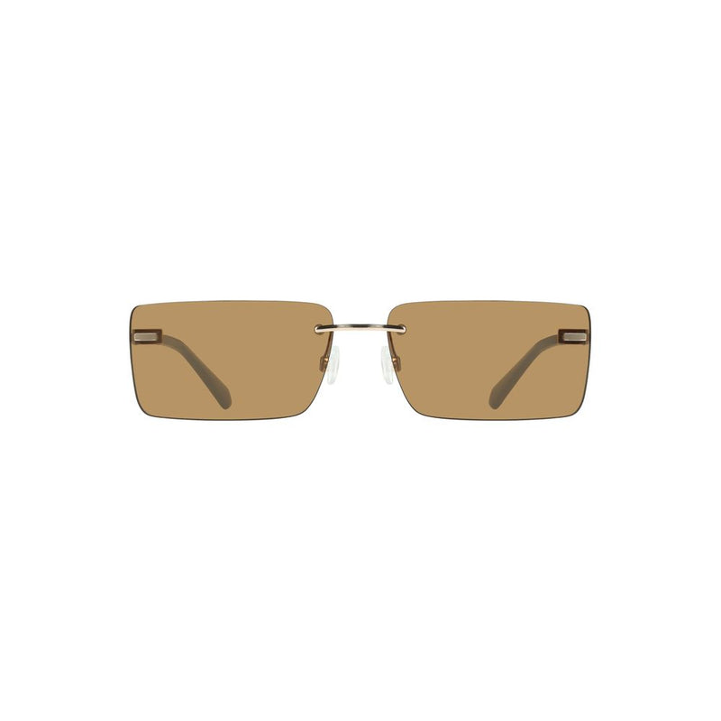 Lunettes de soleil Calvin Klein Beige Métal Femme - Protection UV Élégante