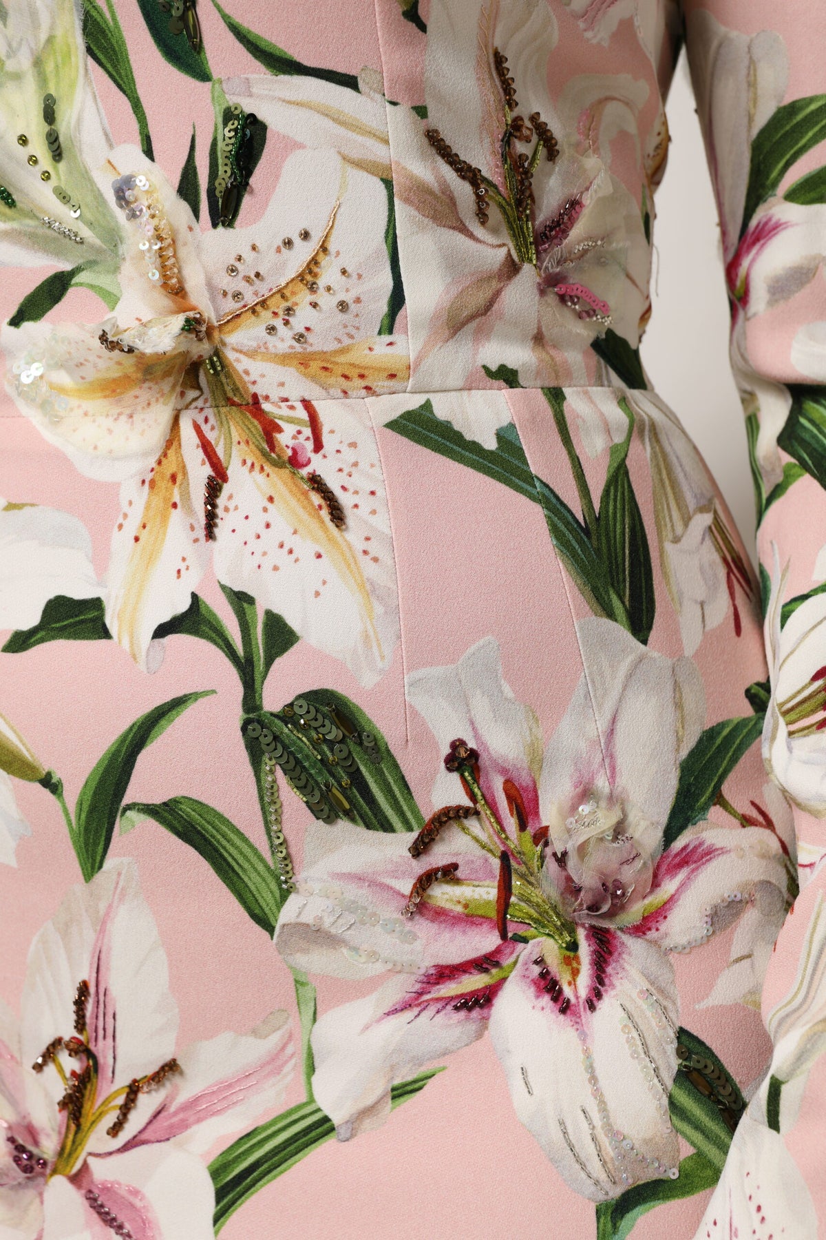 Robe Midi Évasée en Viscose Rose Lily de Dolce & Gabbana