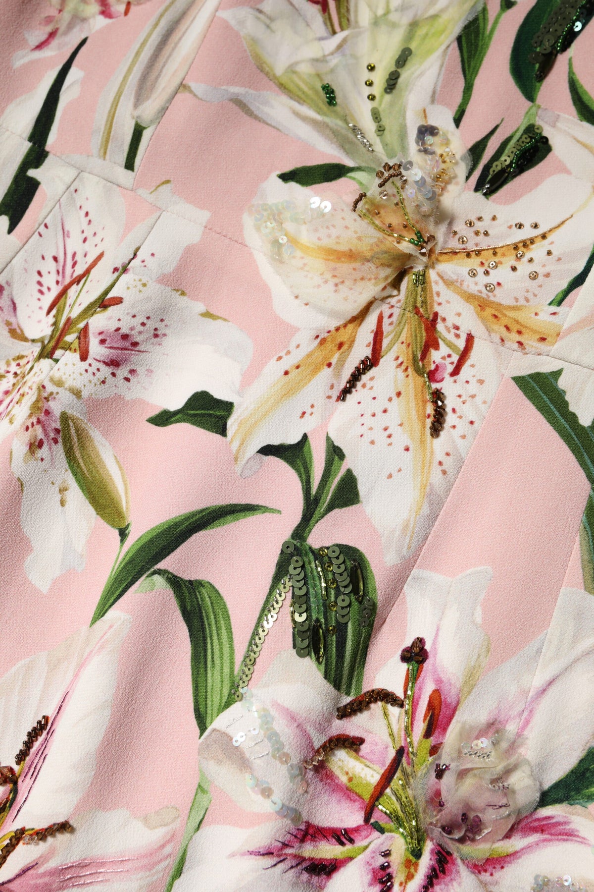 Robe Midi Évasée en Viscose Rose Lily de Dolce & Gabbana