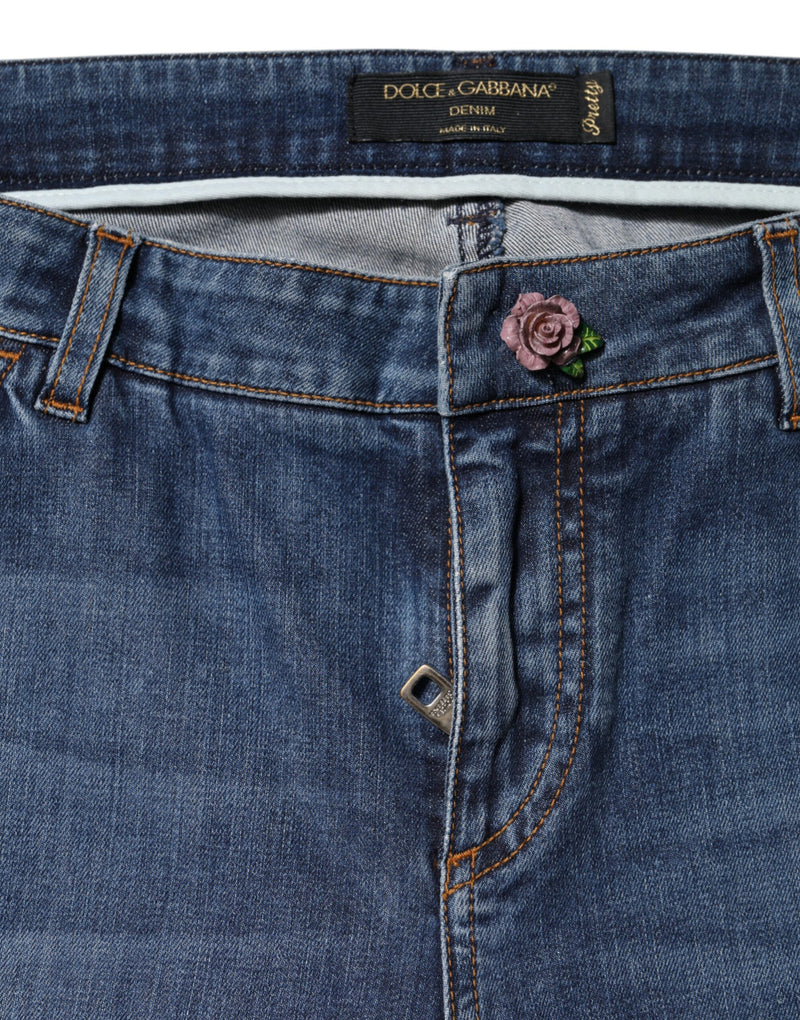 Dolce & Gabbana Blue Low Waist Cotton Skinny Denim Jeans
