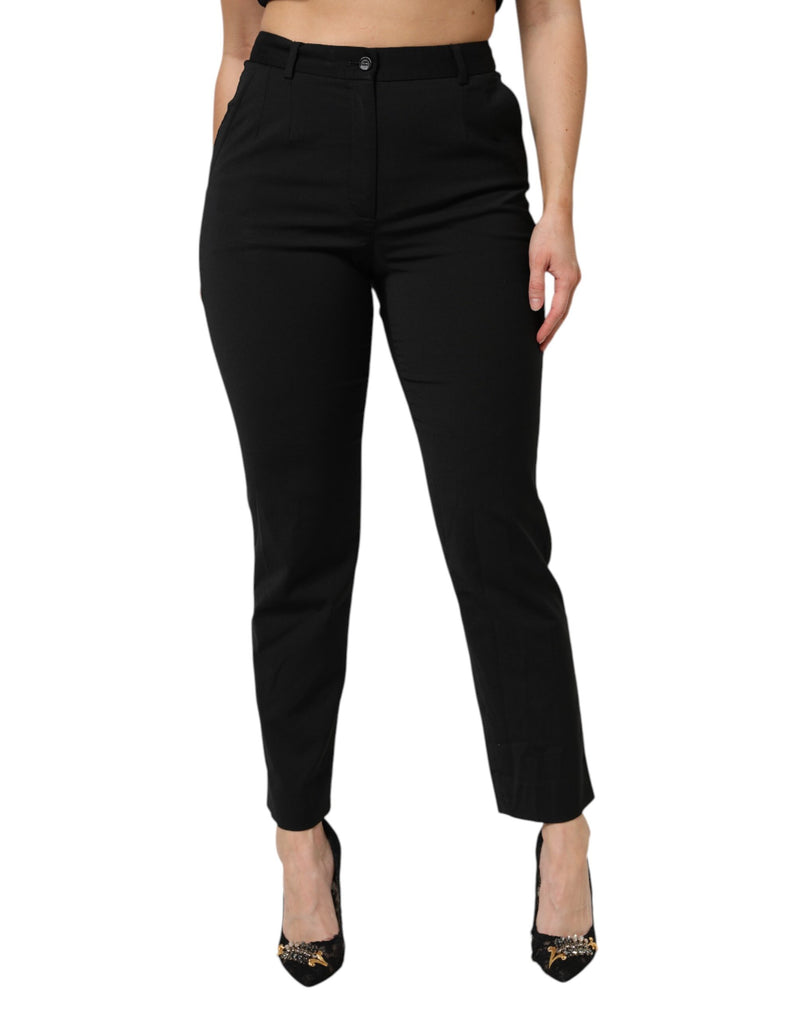 Dolce & Gabbana Black High Waisted Tapered Pants