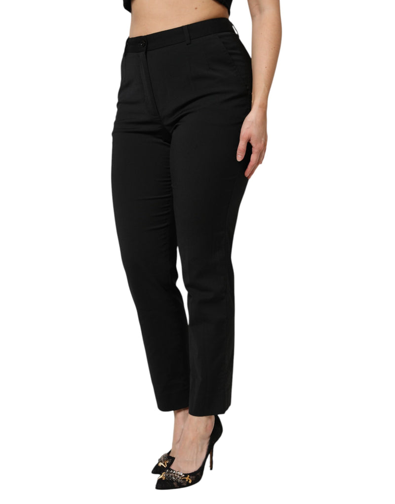 Dolce & Gabbana Black High Waisted Tapered Pants