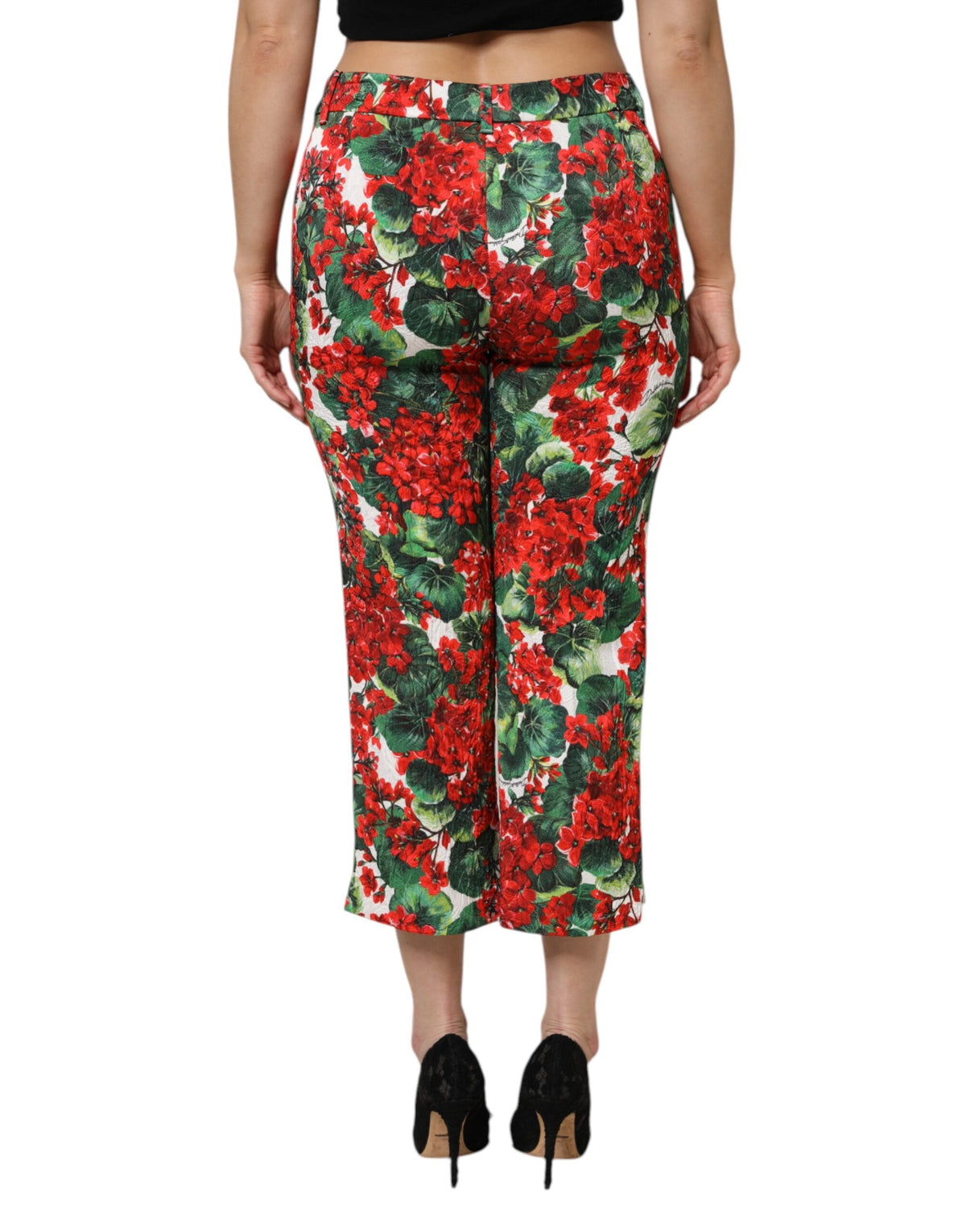 Dolce & Gabbana Pantalons Cropped Imprimé Floral Multicolore