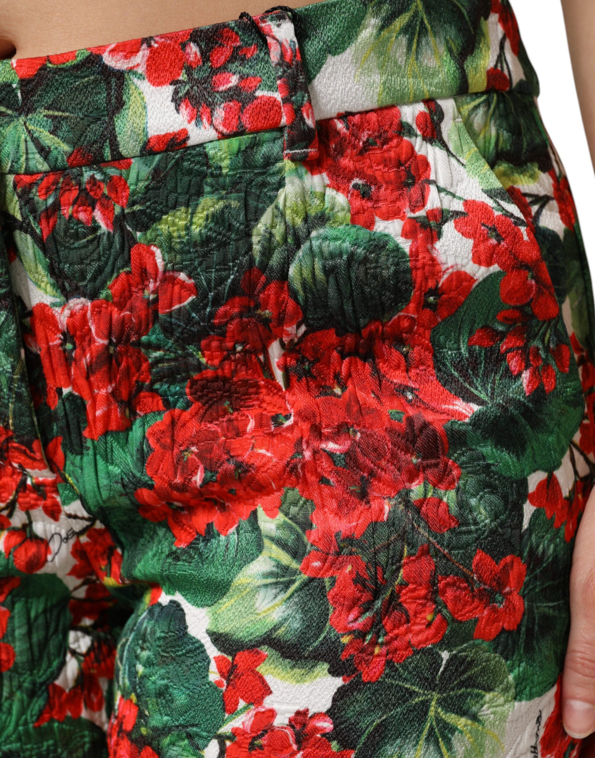 Dolce & Gabbana Pantalons Cropped Imprimé Floral Multicolore
