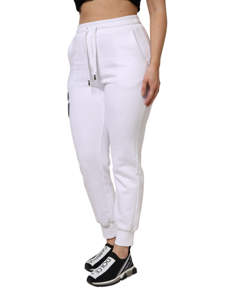 Dolce & Gabbana White Cotton Stretch Jogger Sweatpants
