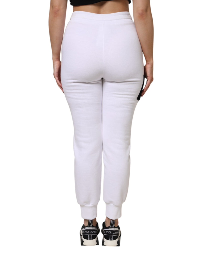 Dolce & Gabbana White Cotton Stretch Jogger Sweatpants