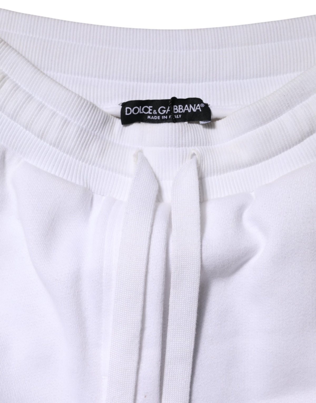 Dolce & Gabbana White Cotton Stretch Jogger Sweatpants