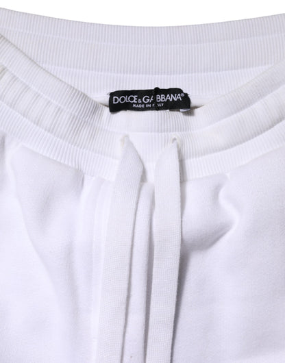 Dolce & Gabbana White Cotton Stretch Jogger Sweatpants Pants