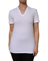 Dolce & Gabbana T-shirt Blanc à Manches Courtes en Coton