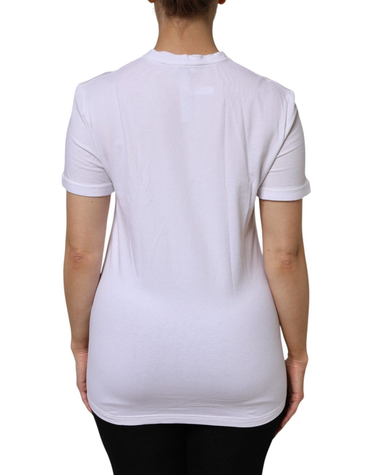 Dolce & Gabbana T-shirt Blanc à Manches Courtes en Coton