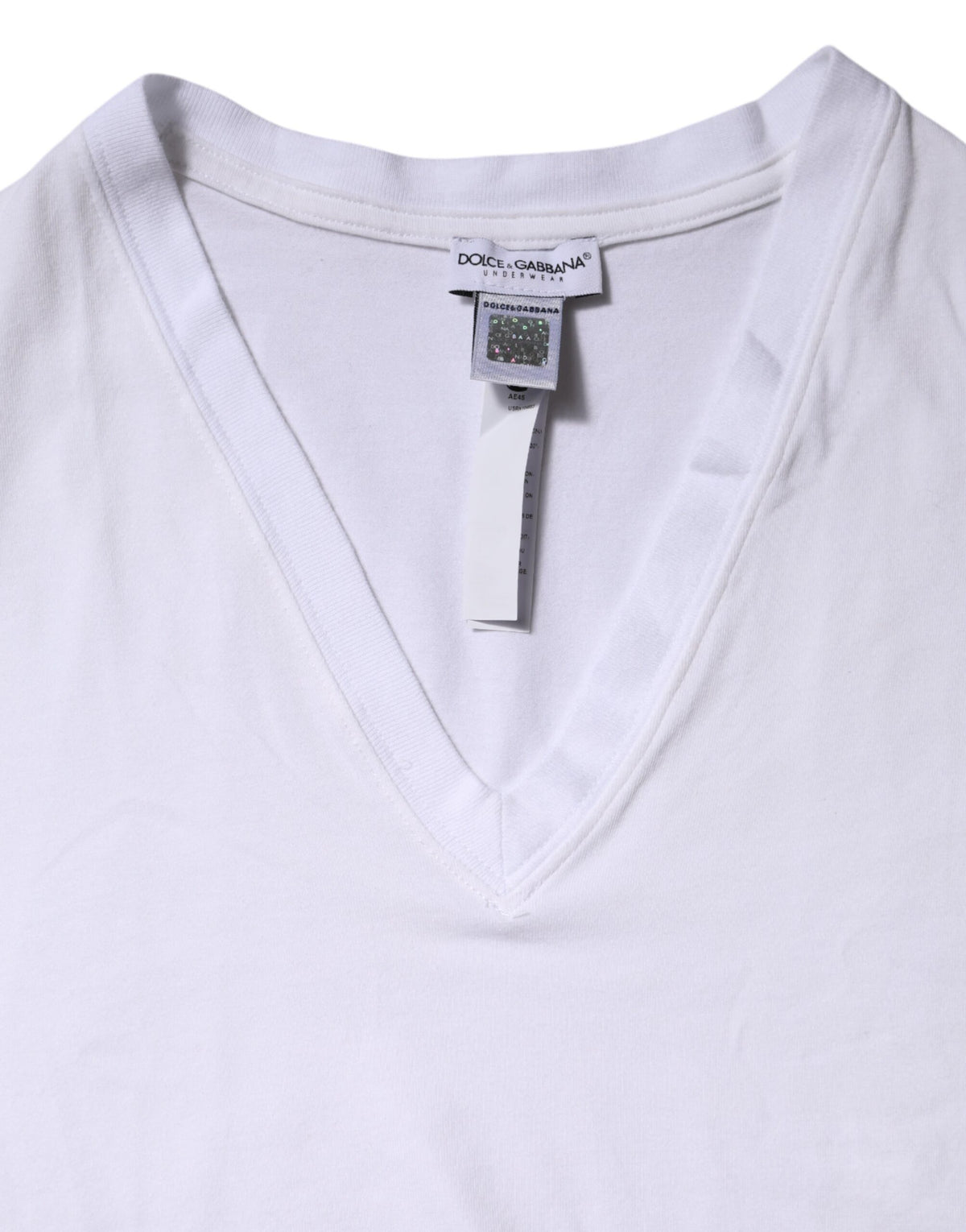 Dolce & Gabbana T-shirt Blanc à Manches Courtes en Coton