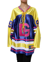 Dolce & Gabbana Multicolor Polyester Long Sleeve V-Neck Top