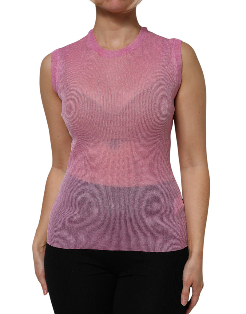 Dolce & Gabbana Pink Sleeveless Round Neck Tank Top