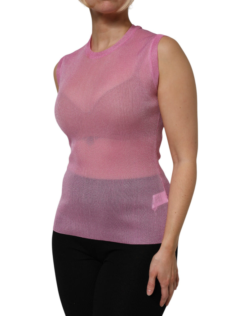 Dolce & Gabbana Pink Sleeveless Round Neck Tank Top