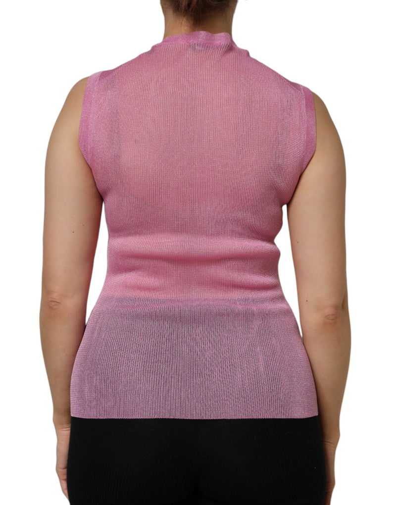 Dolce & Gabbana Pink Sleeveless Round Neck Tank Top