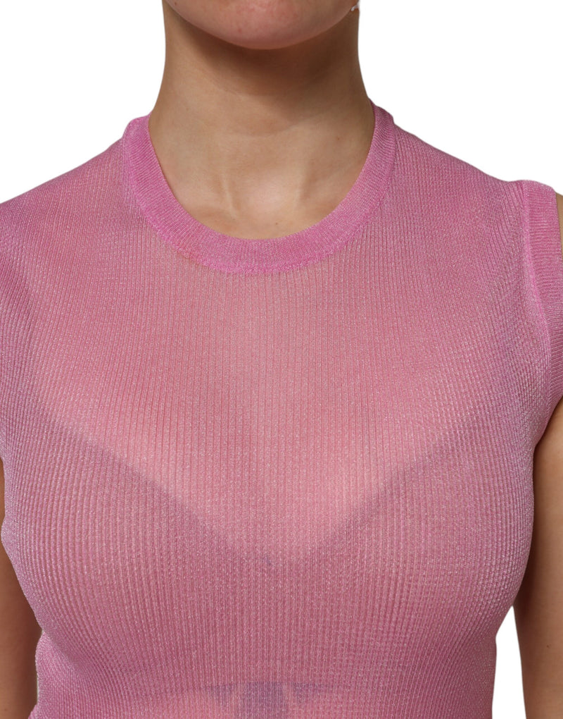 Dolce & Gabbana Pink Sleeveless Round Neck Tank Top